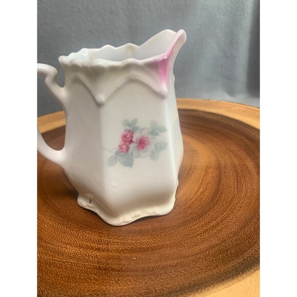 Vintage German Porcelain Creamer Pitcher with Floral Pattern 4 inch tall - Picture 12 of 14